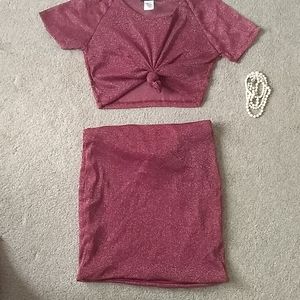 Maroon Skirt Set